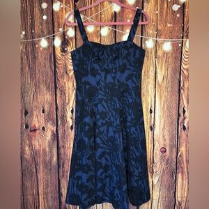 Marc Jacobs Black and Blue Patterned Dress 100% Cotton